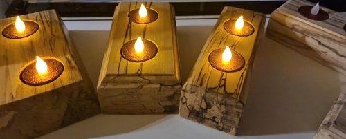 Terry, tea lights, spalt wood craft..